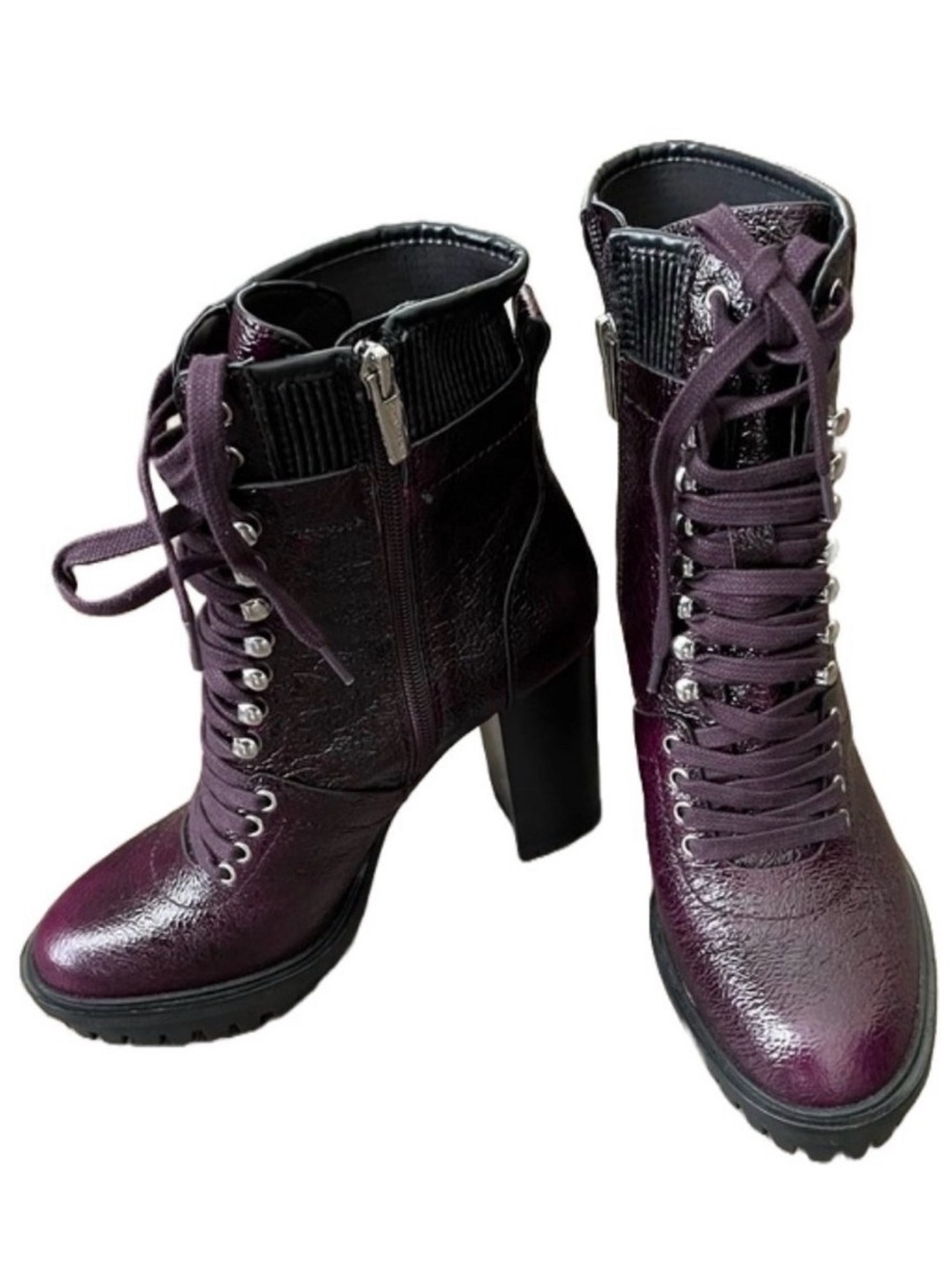 Vince Camuto NEW Deep Plum Colored Platform Ermania Combat Boots